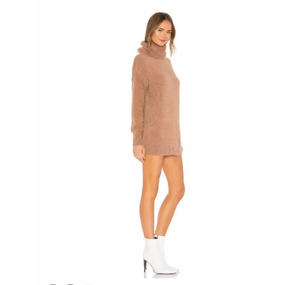 Tularosa Webster Fuzzy Foldover Neck Pullover Sweater in Camel Size M - Picture 3 of 12